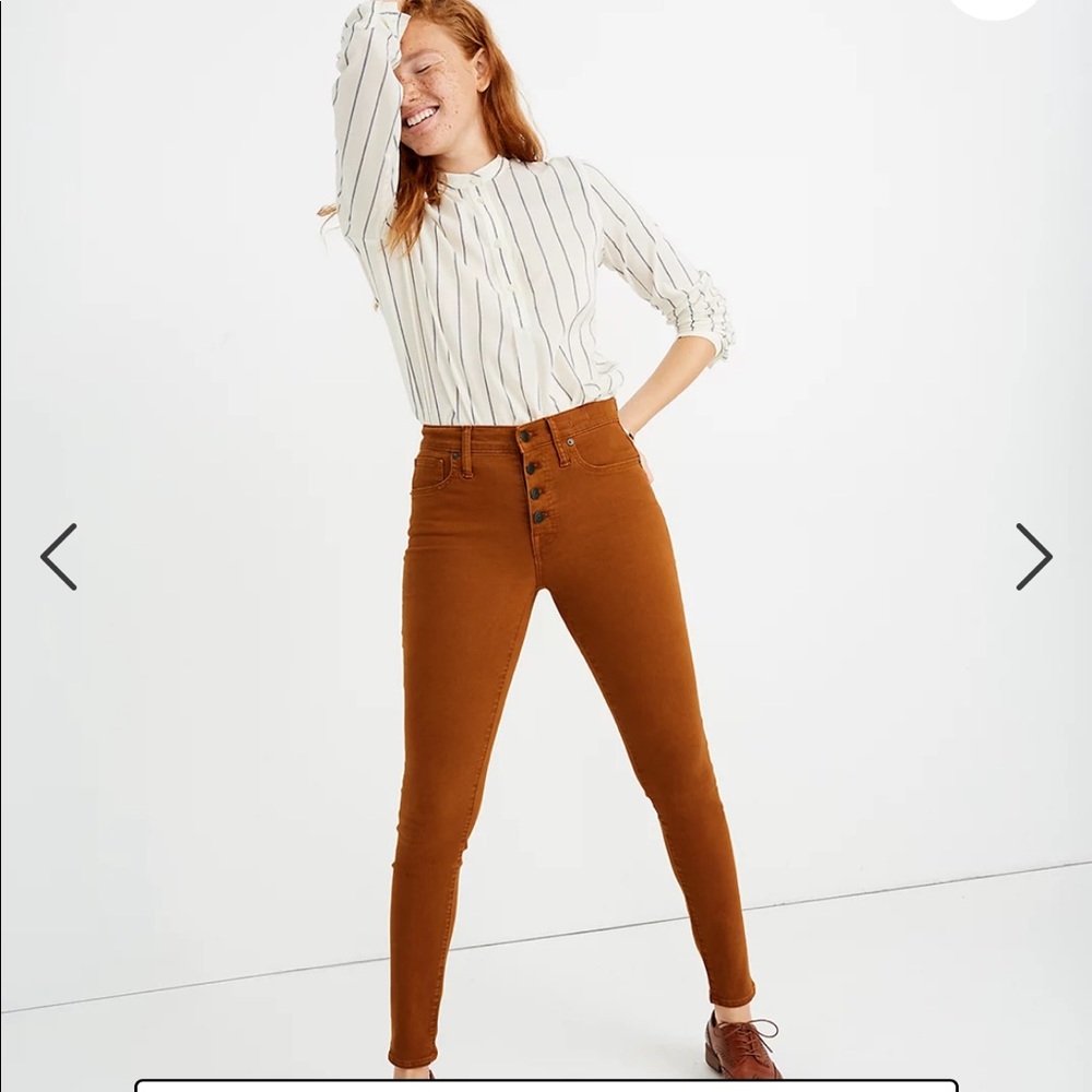 Madewell 9" Mid-Rise Skinny Jeans: Garment-Dyed Button-Front Edition